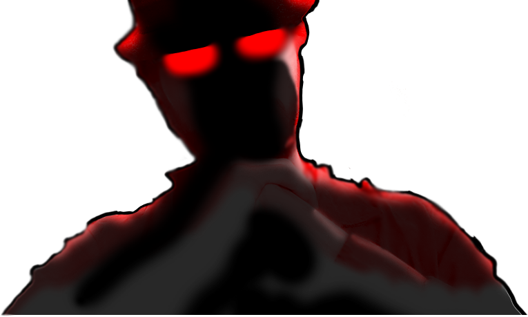 A black and red representation of the enigmatic being known only as, &quote;The Gentleman&quote;